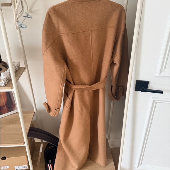 NWOT Zara Camel Wool Trench Coat - Picture 3 of 8